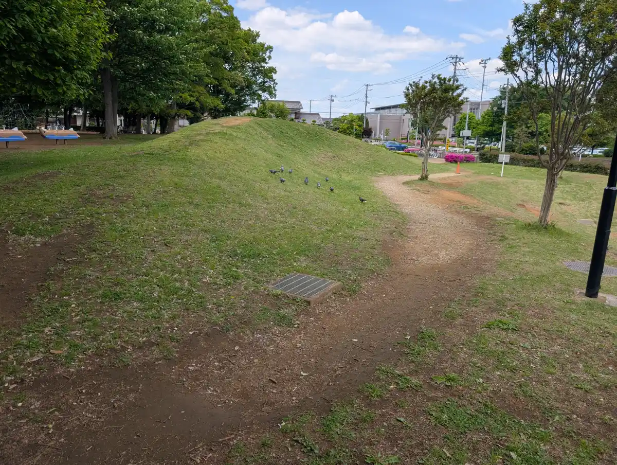 坂道から見た園内
