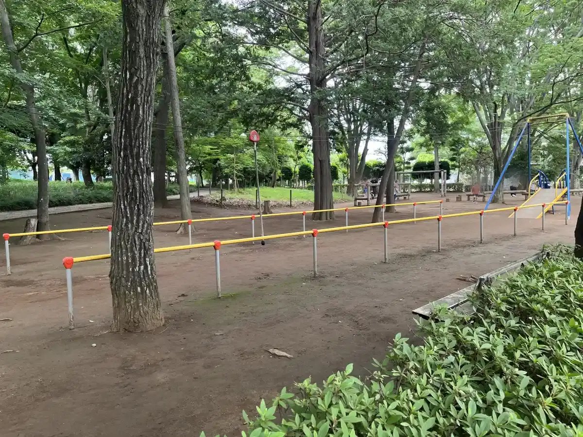 横から見た東部スポーツパークのロープウェイ