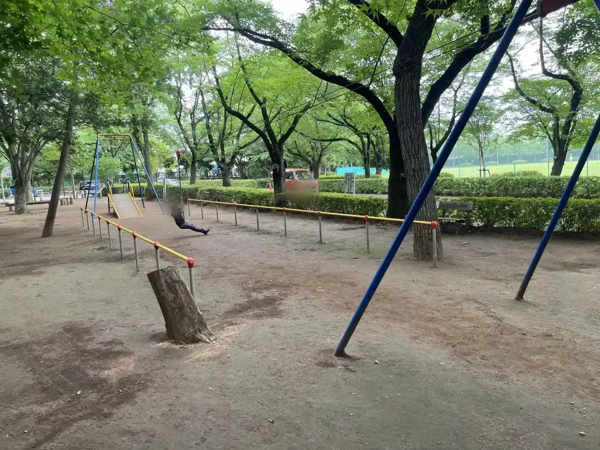 東部スポーツパークのロープウェイ遊具