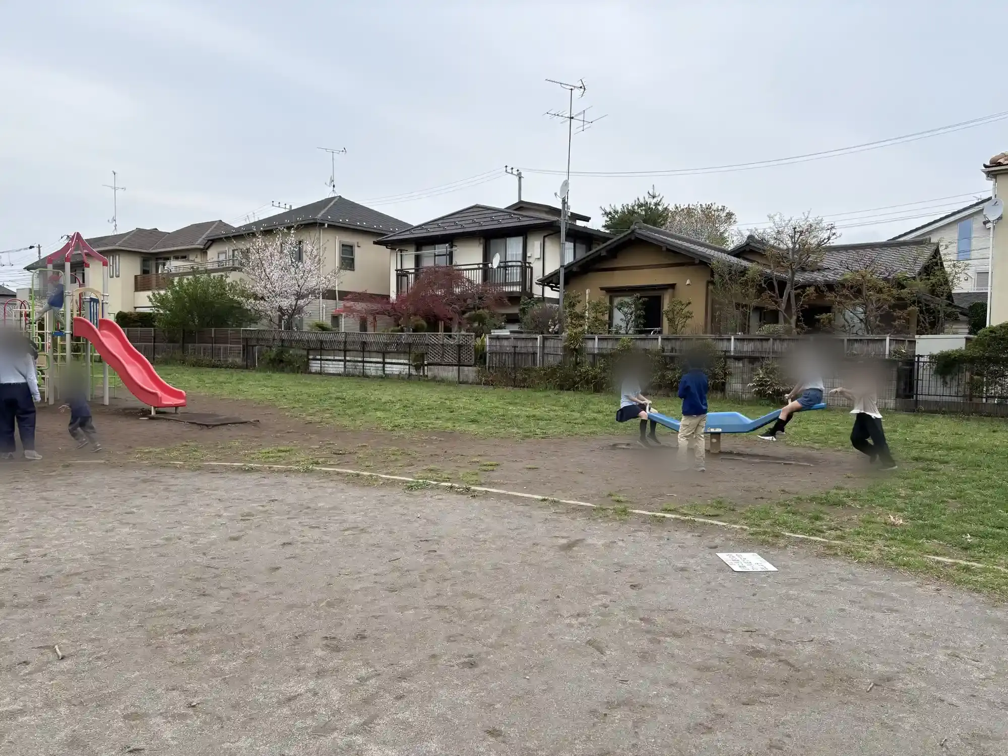 複合遊具とシーソー