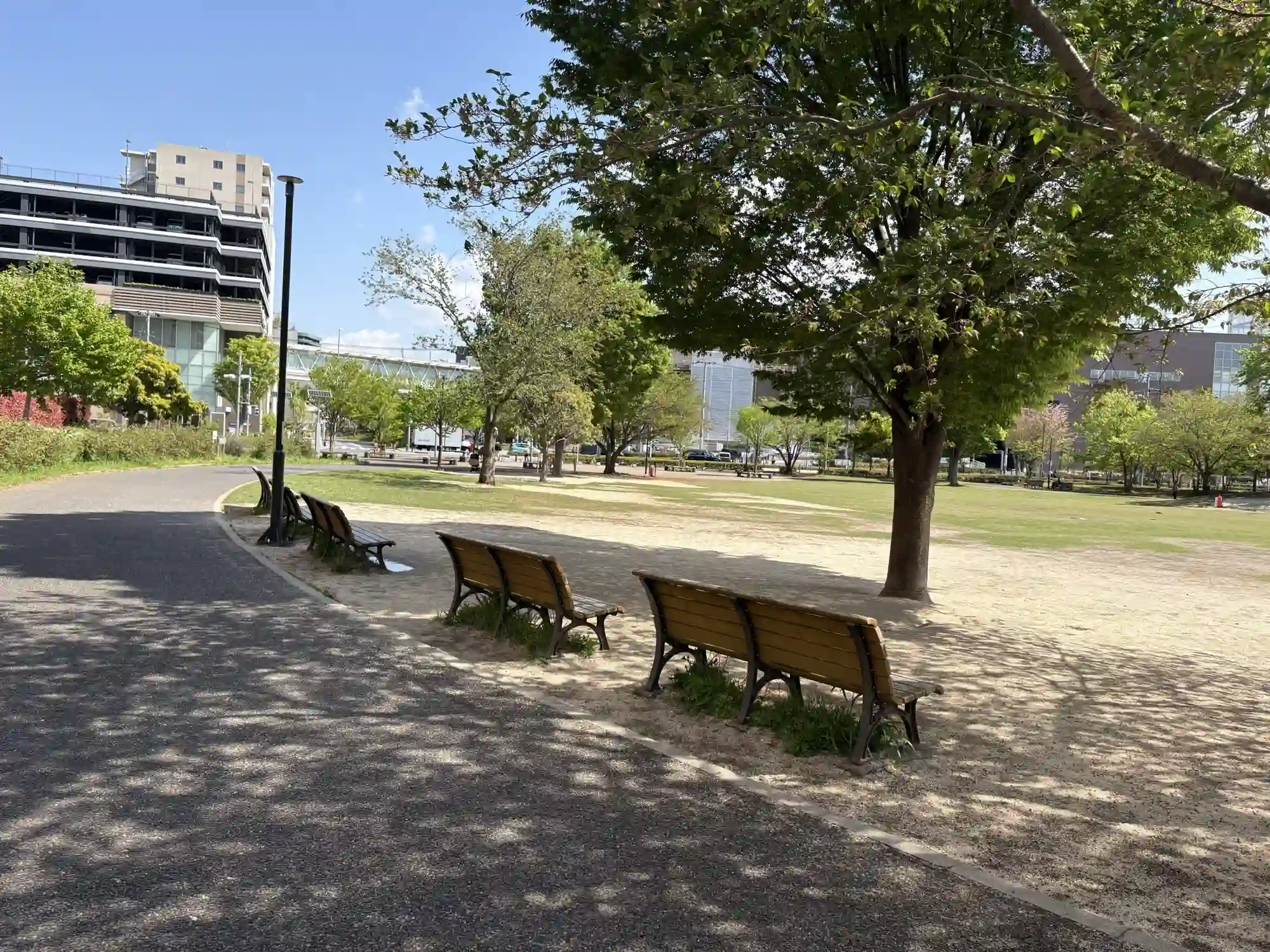 広場にあるベンチ